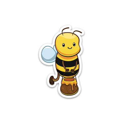 Honeybee with Honey Sticker - Soshl Tags