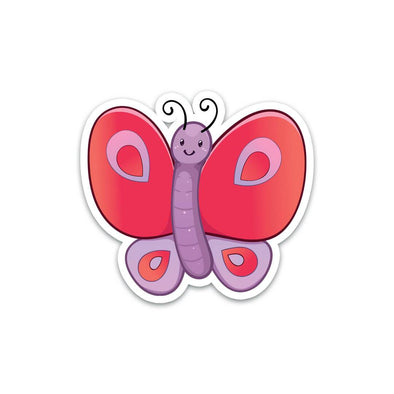 Pink And Purple Butterfly Sticker - Soshl Tags