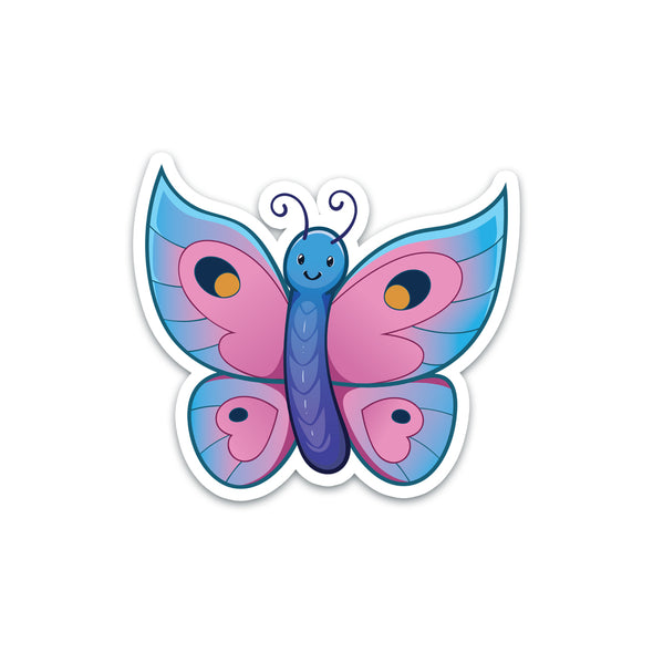 Blue And Pink Butterfly Sticker