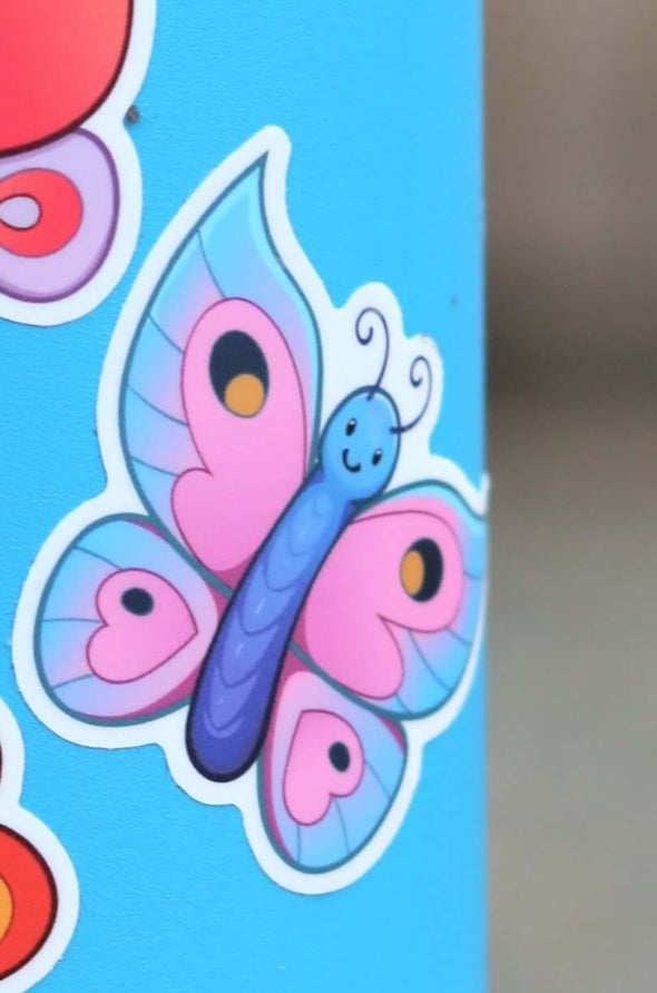 Blue And Pink Butterfly Sticker