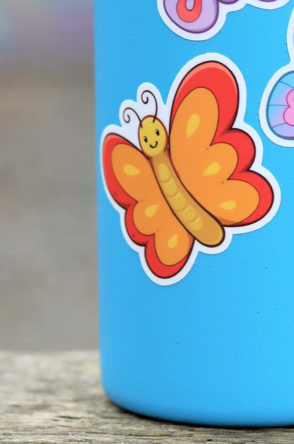 Red And Orange Butterfly Sticker