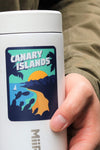 Canary Islands Sticker on white water bottle