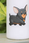 Chubby Chihuahua Sticker - Black & Tan