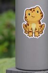 Frog Sticker - Brown & Tan