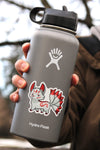 cute Kitsune Sticker on gray Hydro Flask