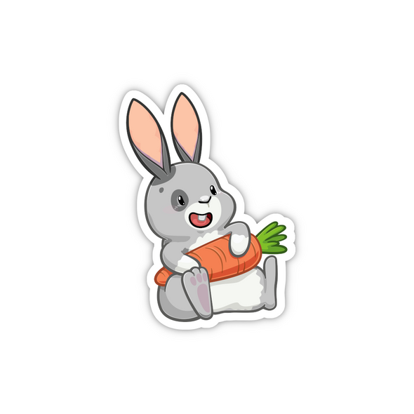Gray Bunny Rabbit Sticker