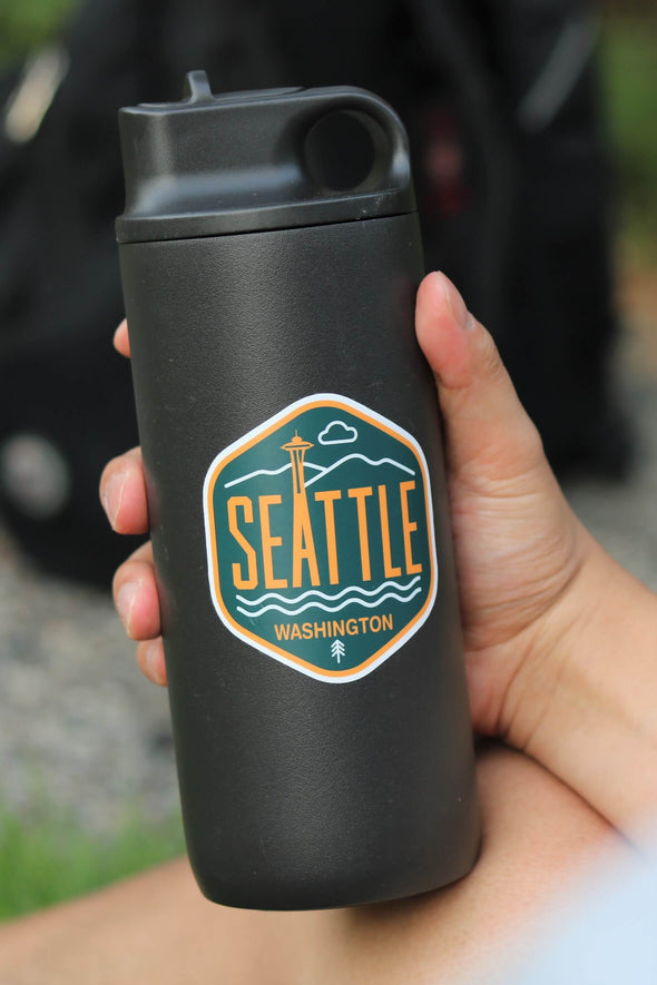 Seattle Sticker On Bottle