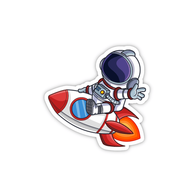 Astronaut & Rocket Sticker